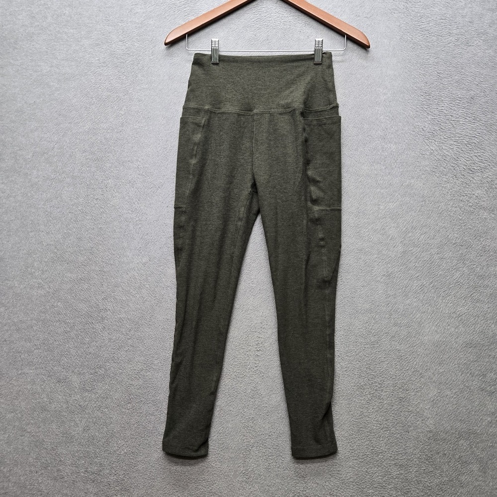 Beyond Yoga Women Activewear Pants M Olive Green Yoga Legging Slim 23" Inseam